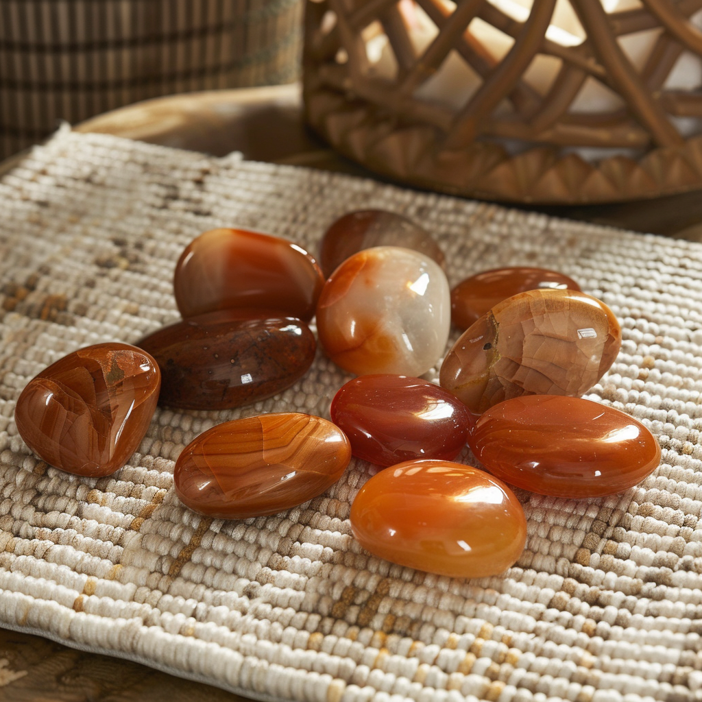 Grade A Big Size Thick Carnelian Tumbled Stone - Natural Polished Crystal